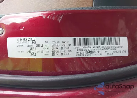 2017 Chrysler Pacifica Limited из США, поврежденный, VIN 2C4RC1GG8HR528376